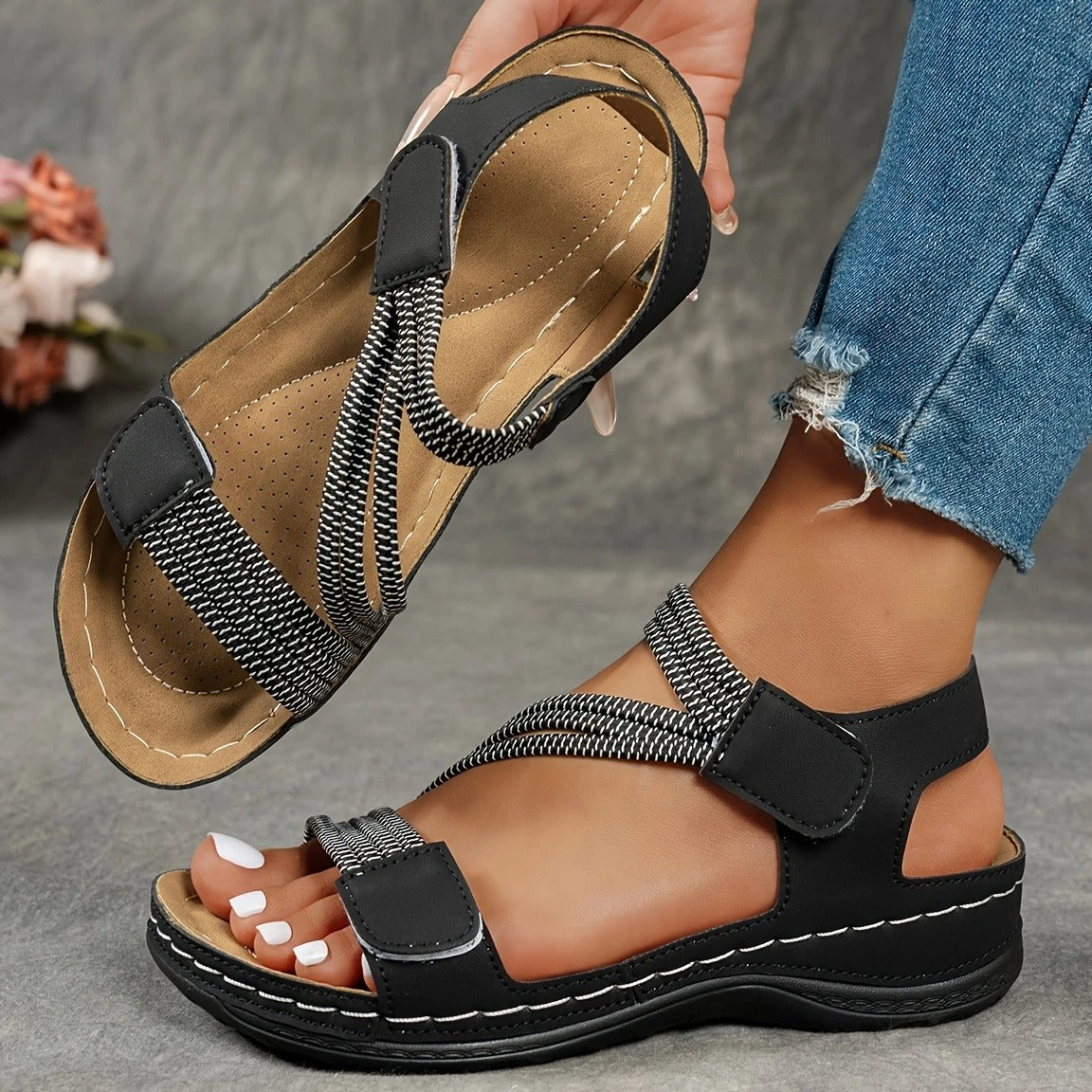 Vintage Leather Fisherman Sandals for Women - Comfortable Closed Toe Summer Walking Shoes