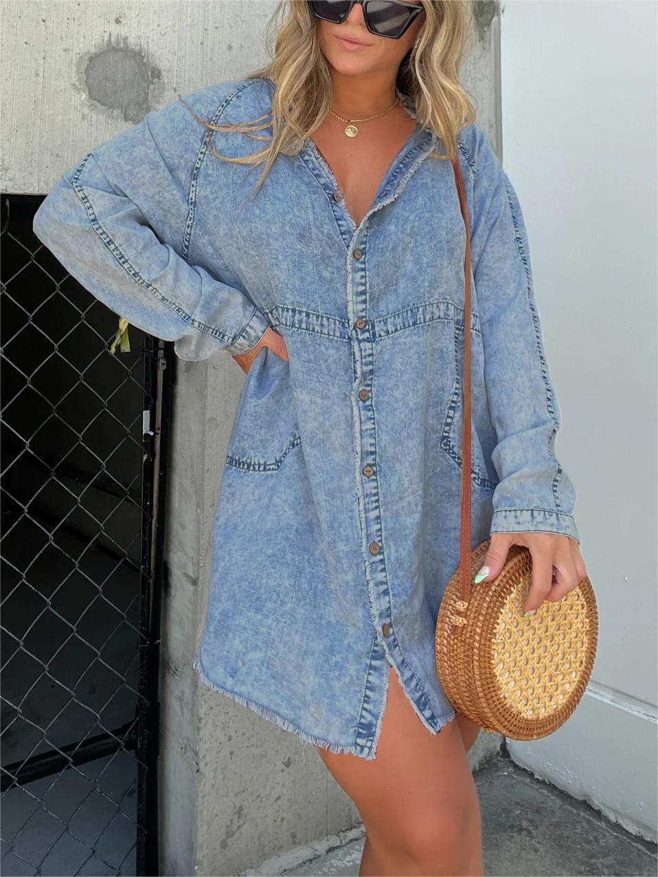 Women's Washed Button Denim Skirt (Buy 2 Free Shipping)