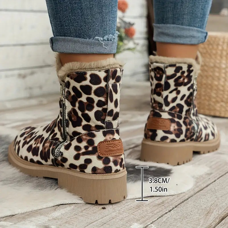 Women's Plush-Lined Ankle Martin Zipper Boots ( BUY 2 FREE SHIPPING )