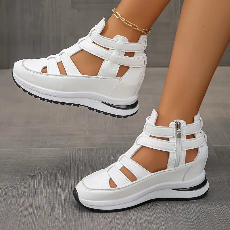 Side Zipper Comfortable Lightweight Wedge Sandals