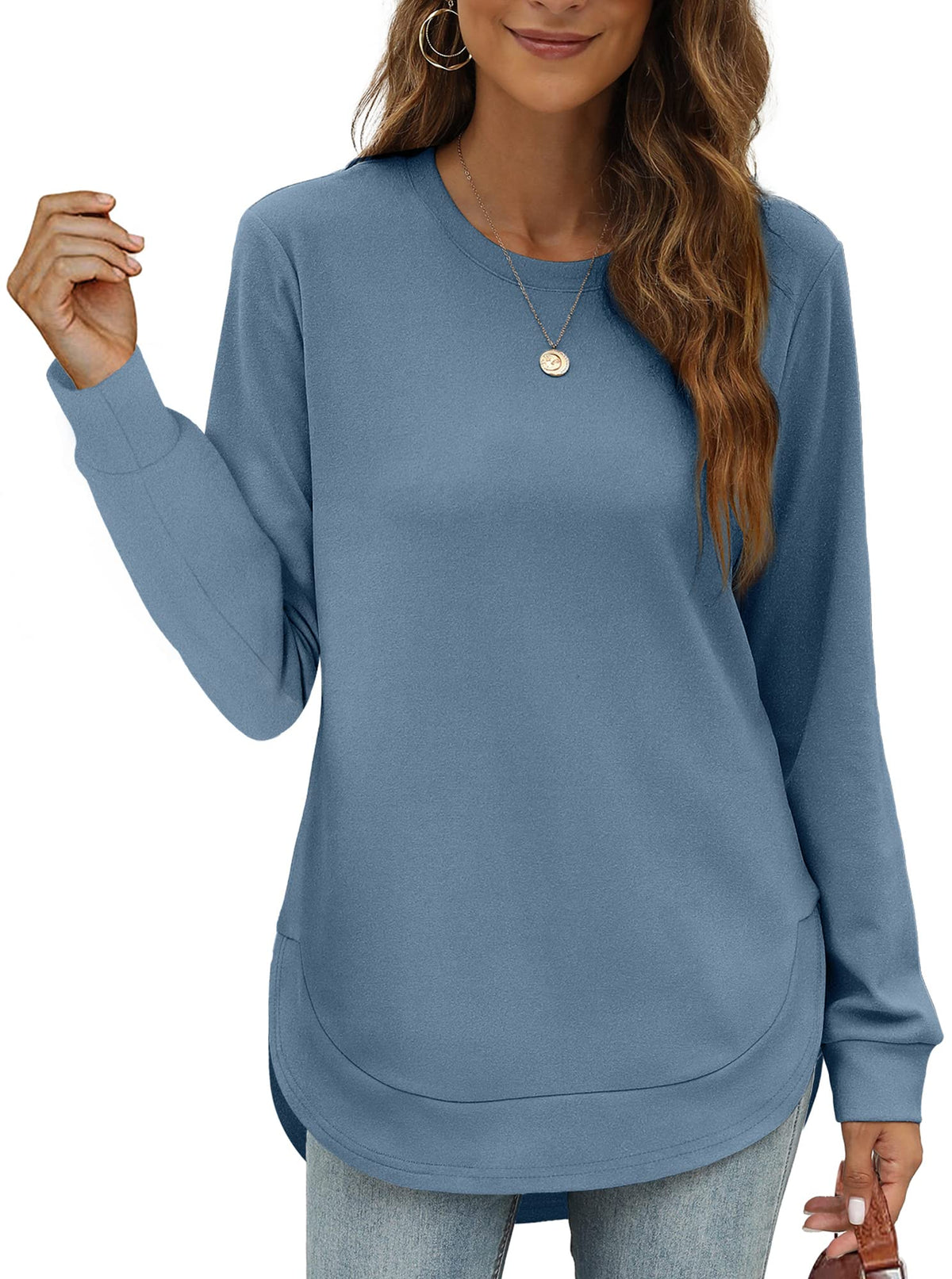 Women's High Low Curved Hem Tops (Buy 2 Free Shipping)