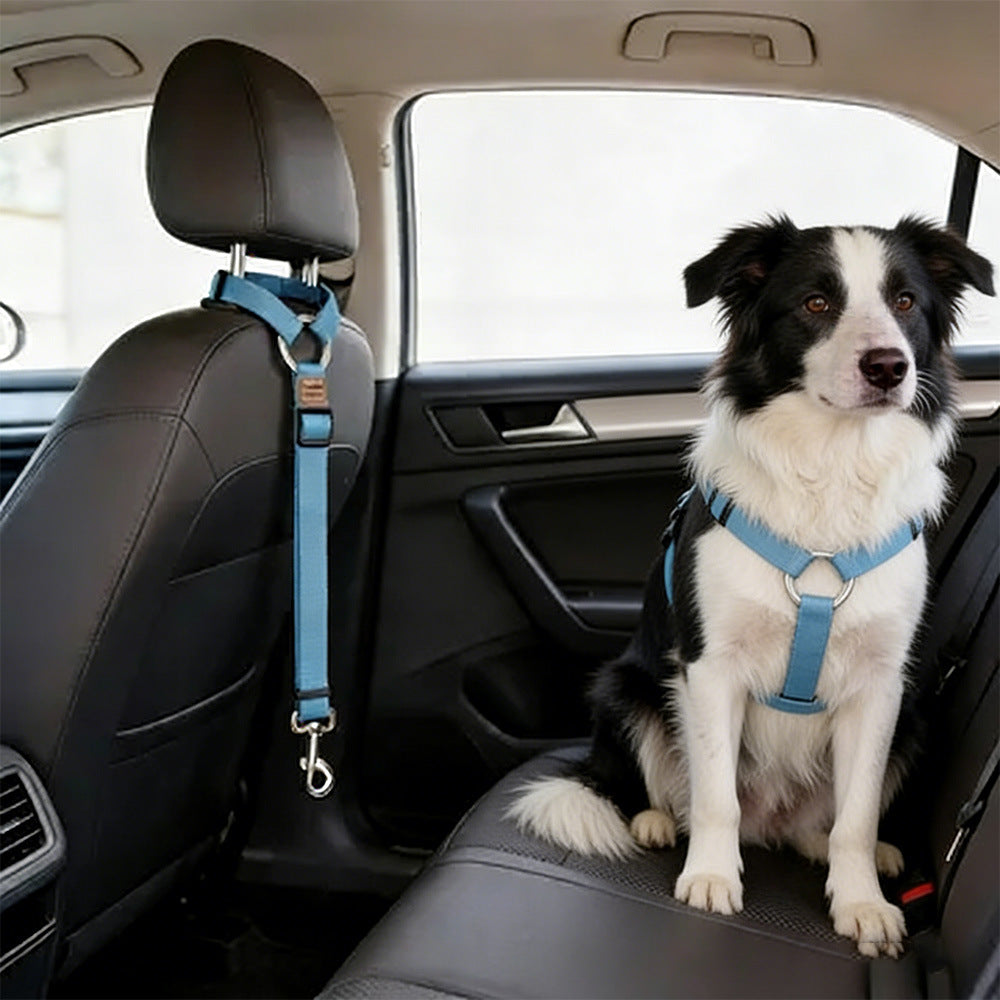 Adjustable Dog Car Seat Belt – Headrest Restraint Leash