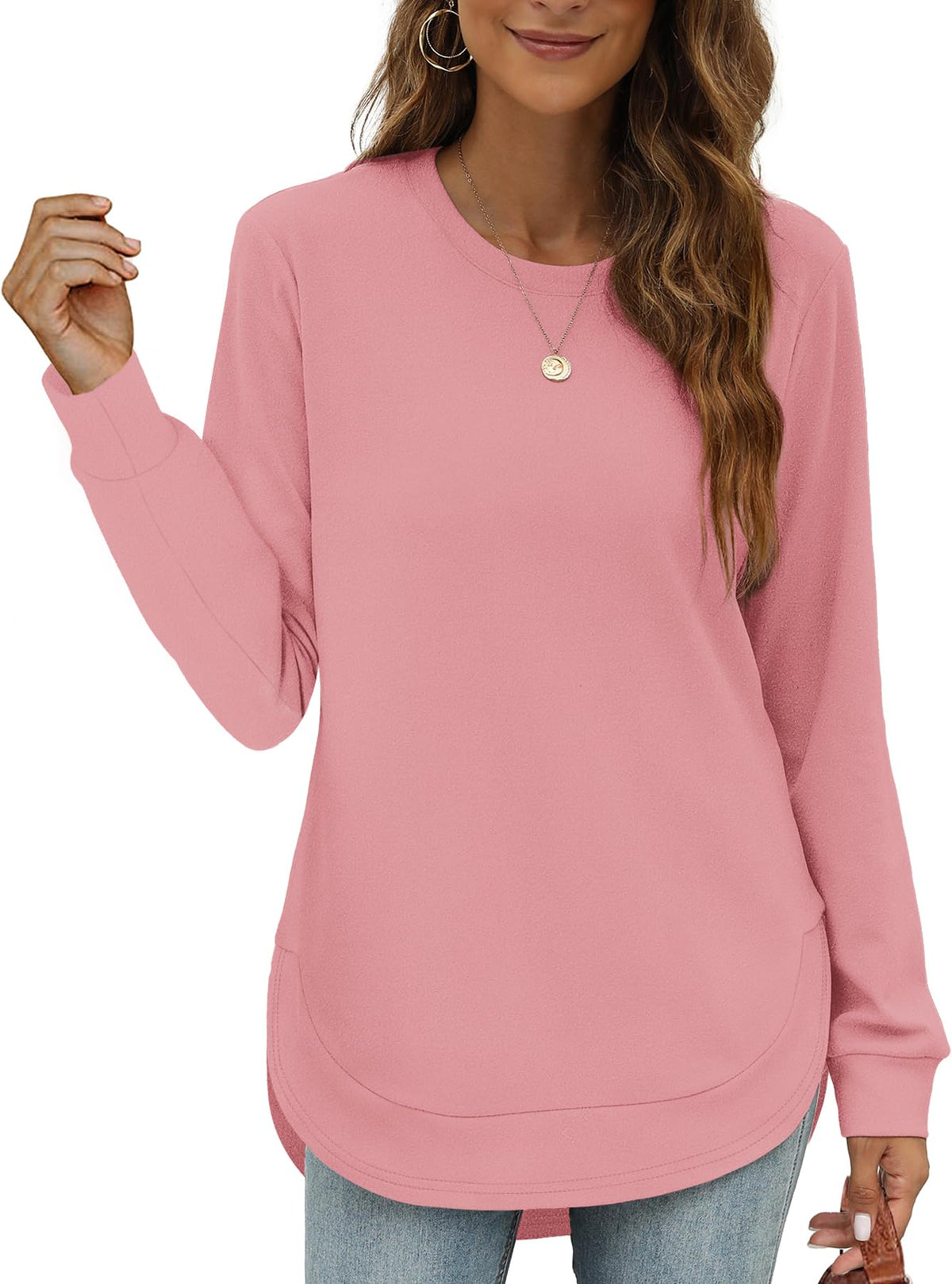 Women's High Low Curved Hem Tops (Buy 2 Free Shipping)