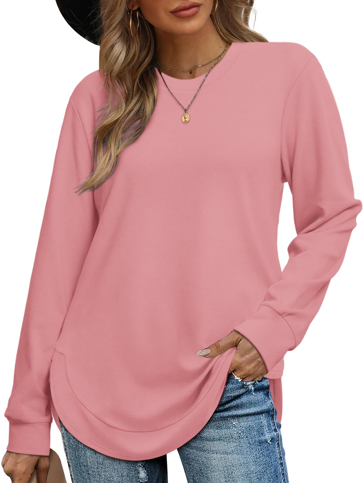 Women's High Low Curved Hem Tops (Buy 2 Free Shipping)