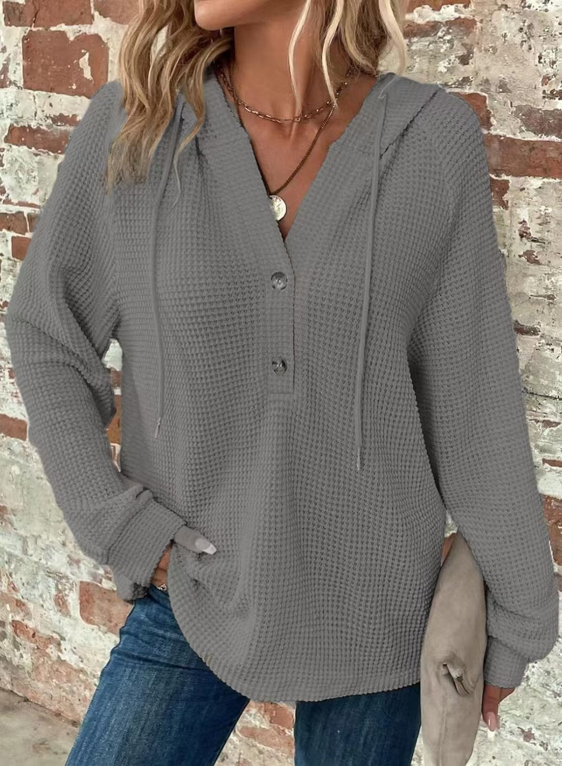 V-neck Long Sleeve Pullover Leisure Sports Sweater