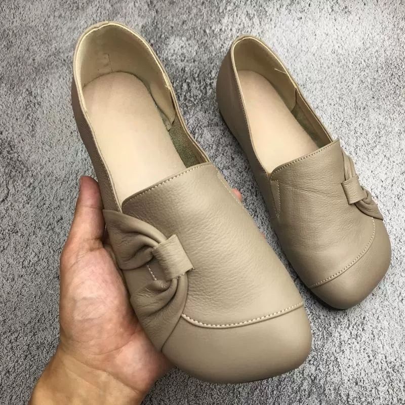 Women's leather soft-soled non-slip shoes