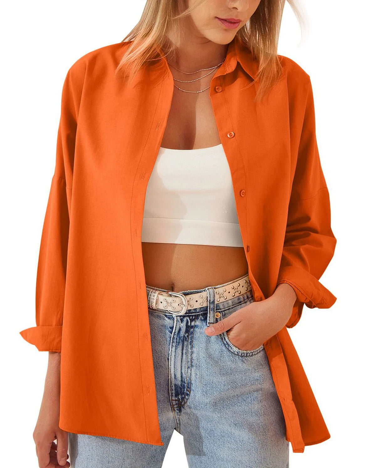 Women's Loose Casual Long Sleeve Shirt Cardigan