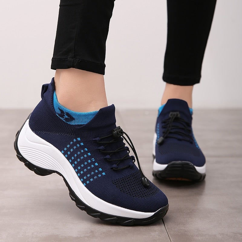 Chaussures confortables pour femmes avec support coussin d'air pour réduire le stress du dos et des genoux