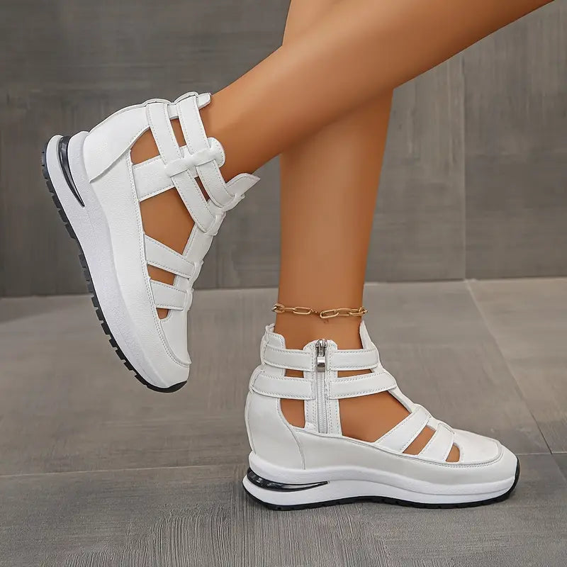 Side Zipper Comfortable Lightweight Wedge Sandals