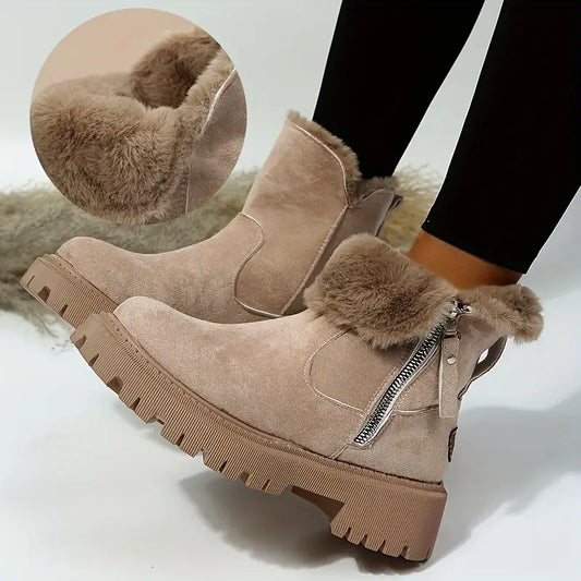 Women's Plush-Lined Ankle Martin Zipper Boots ( BUY 2 FREE SHIPPING )