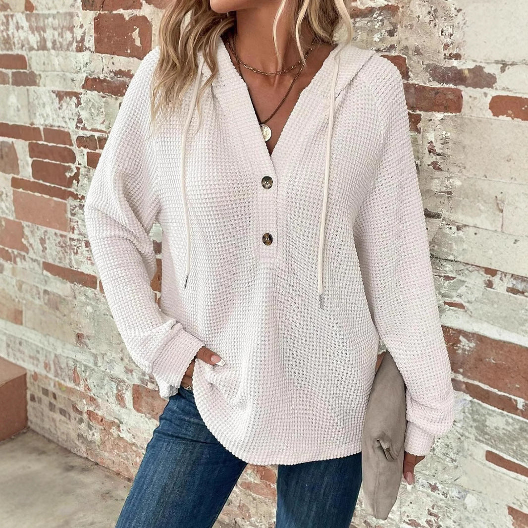 V-neck Long Sleeve Pullover Leisure Sports Sweater