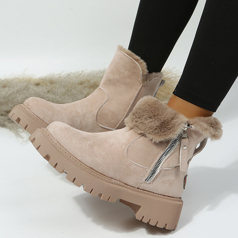Women's Plush-Lined Ankle Martin Zipper Boots ( BUY 2 FREE SHIPPING )