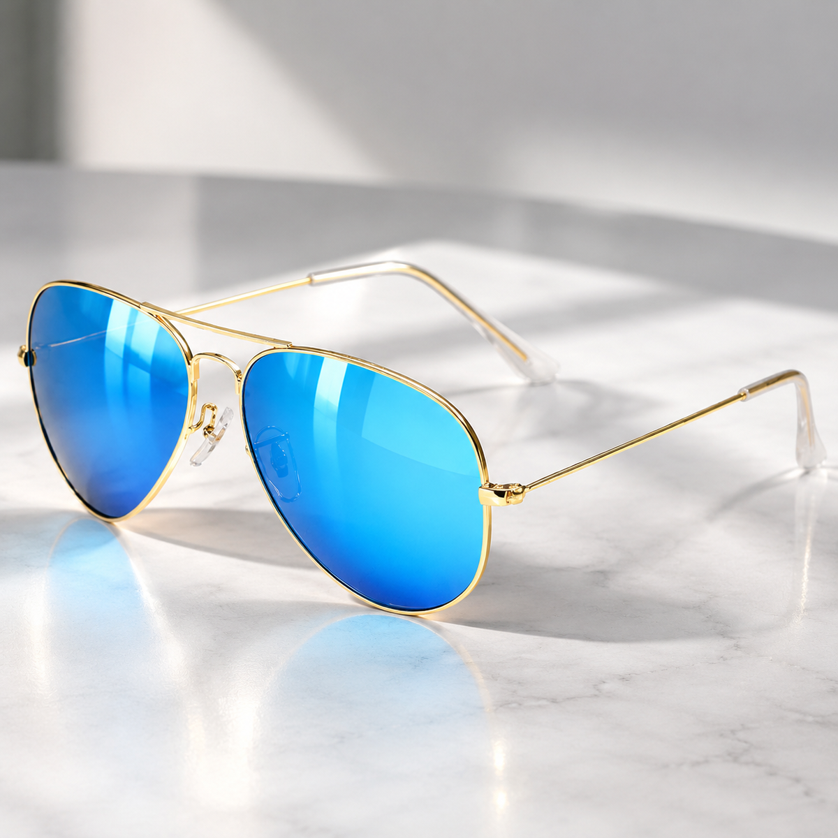 Lunettes de soleil aviateur classiques avec verres en verre