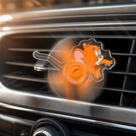 Décoration de grille d’aération de voiture en forme de dessin animé qui tourne – Accessoire de tableau de bord amusant