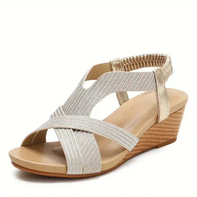 WOMEN'S LEATHER PLATFORM WEDGE ORTHOPEDIC SANDALS