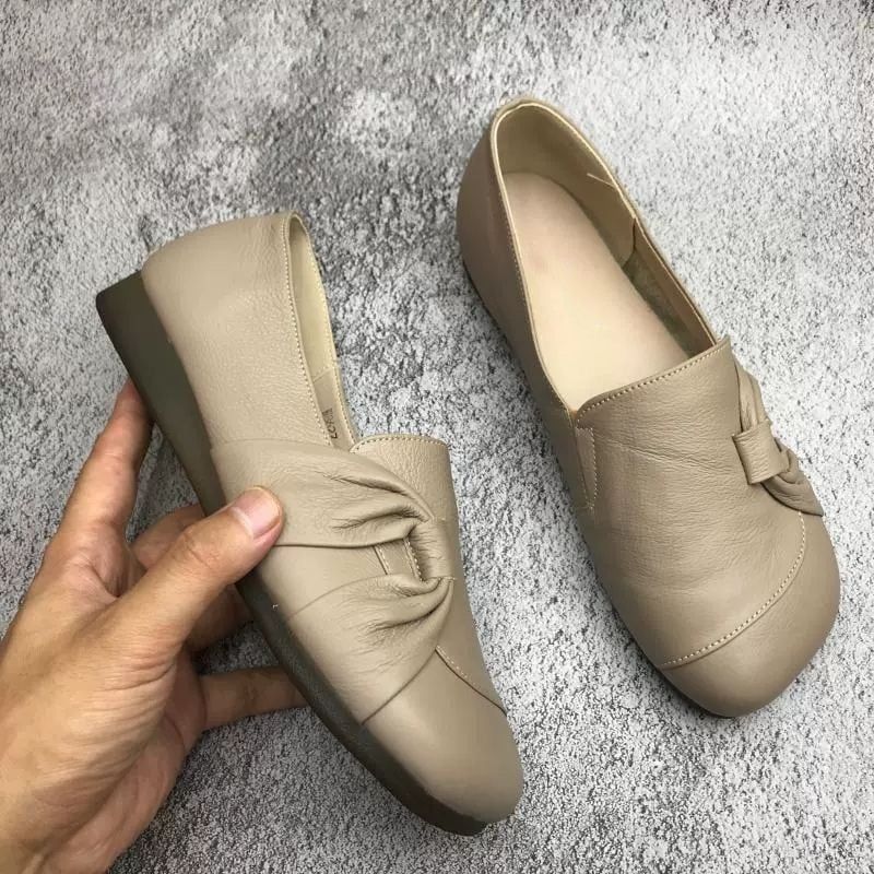 Women's leather soft-soled non-slip shoes