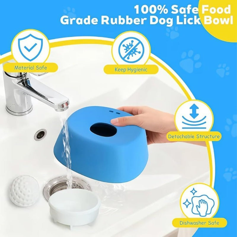 Calming Dog Lick Bowl with Ball – Non-Slip Slow Feeder
