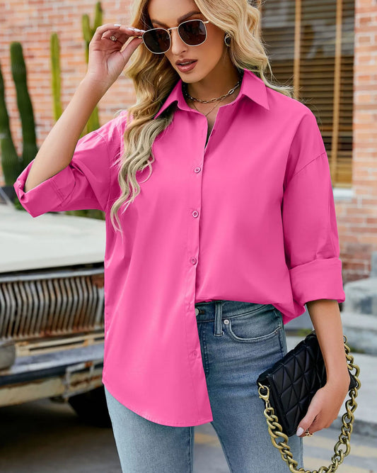 Women's Loose Casual Long Sleeve Shirt Cardigan
