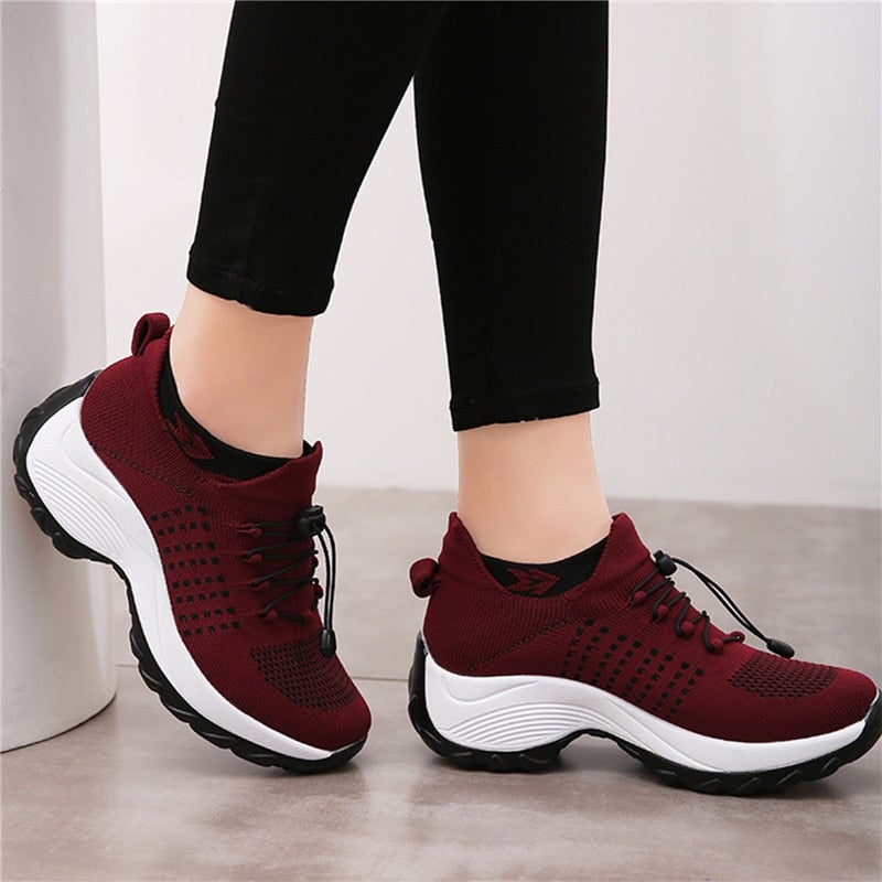Chaussures confortables pour femmes avec support coussin d'air pour réduire le stress du dos et des genoux