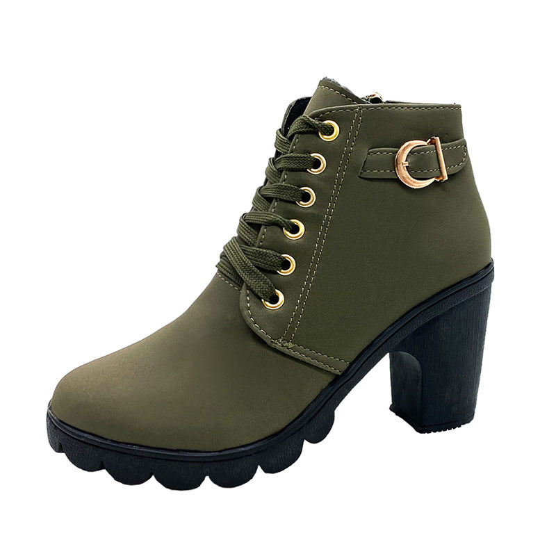 Women's Sole Chunky Heel Boots