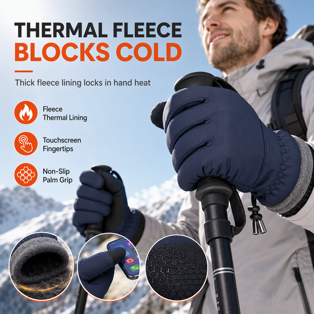 Unisex Windproof Thermal Cycling Gloves – Touchscreen & Non-Slip Grip