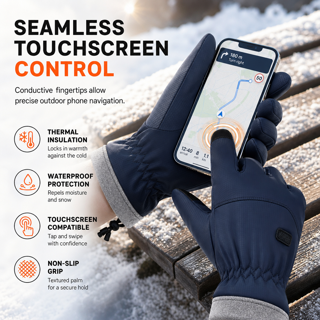 Unisex Windproof Thermal Cycling Gloves – Touchscreen & Non-Slip Grip